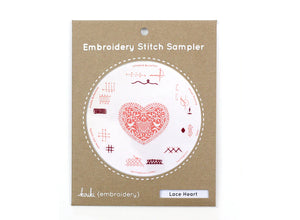 Embroidery Stitch Sampler - Lace Heart