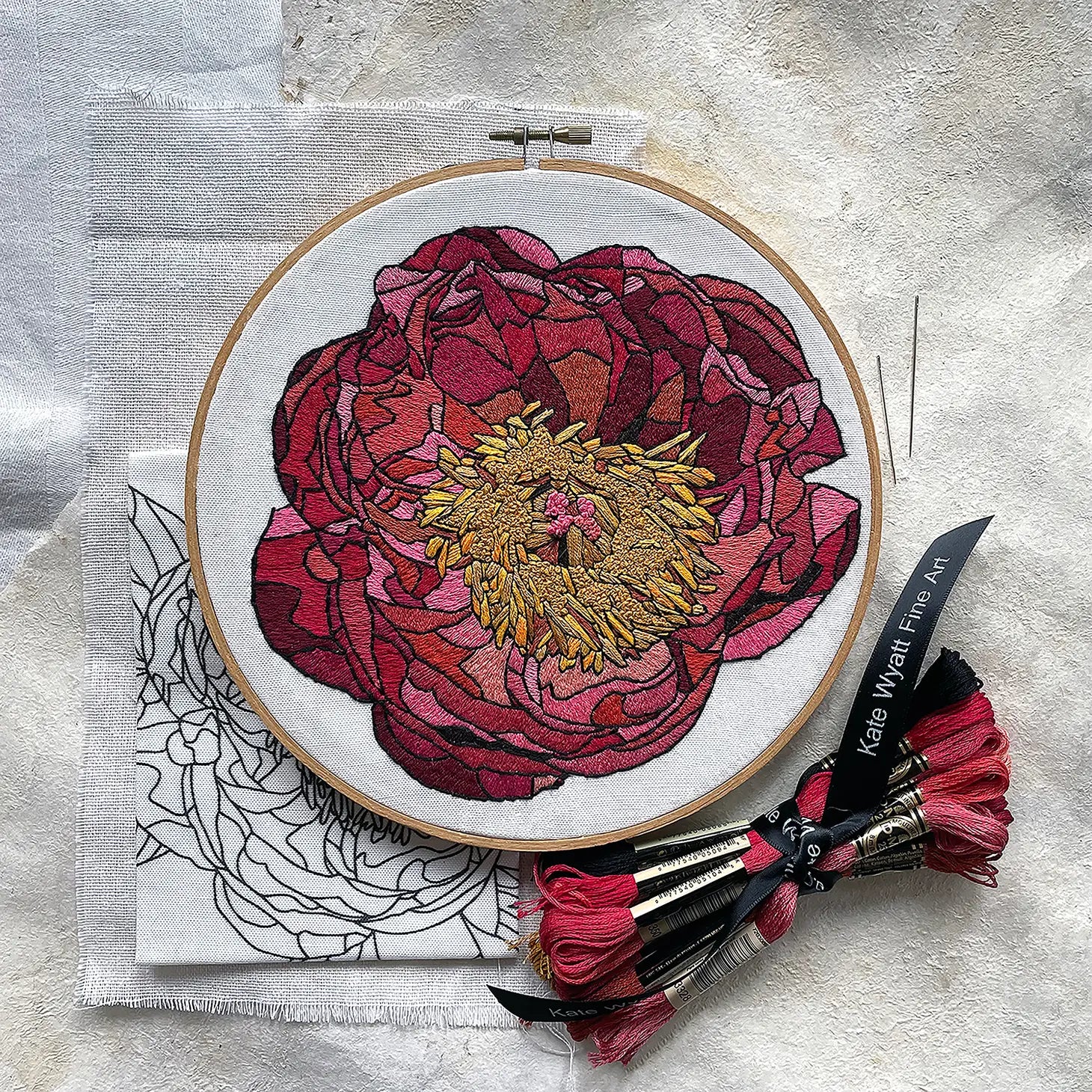 Peony Embroidery Kit