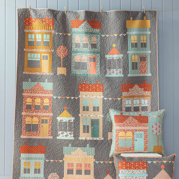 Village Life - Village Life Quilt Kit - Charcoal