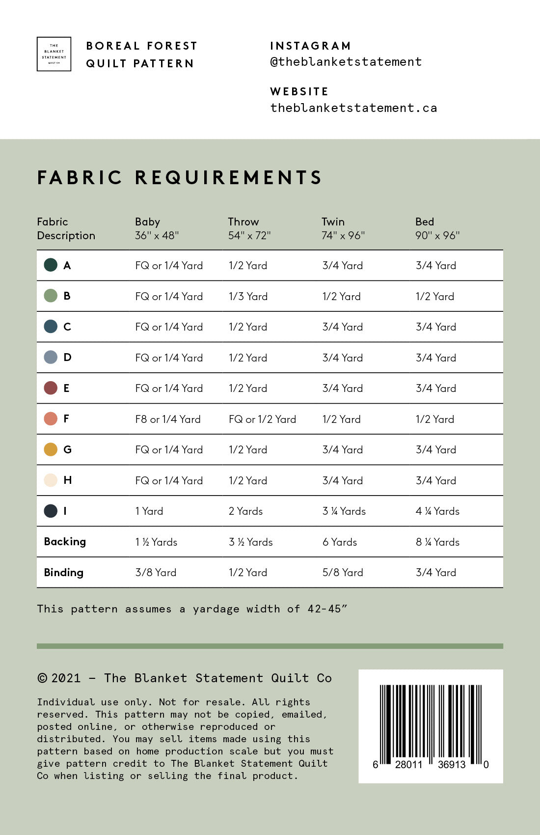 Boreal Forest Quilt Pattern