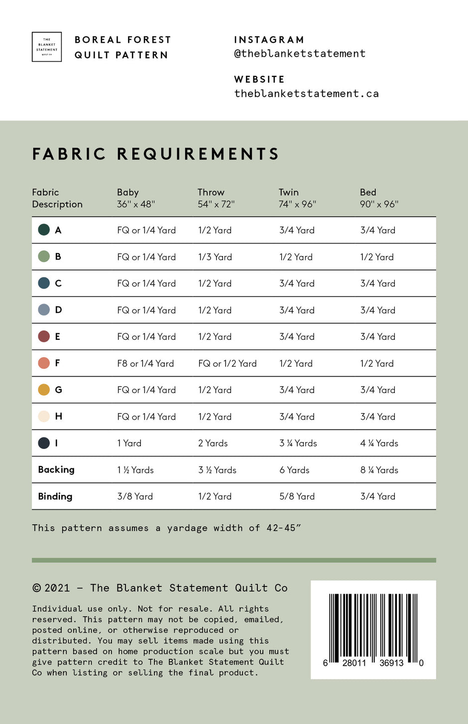 Boreal Forest Quilt Pattern