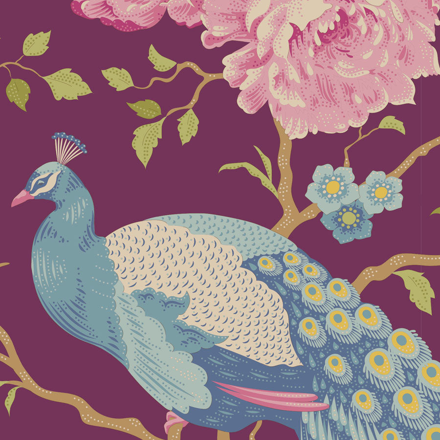 Peacock Tree - Grape - 1 metre piece