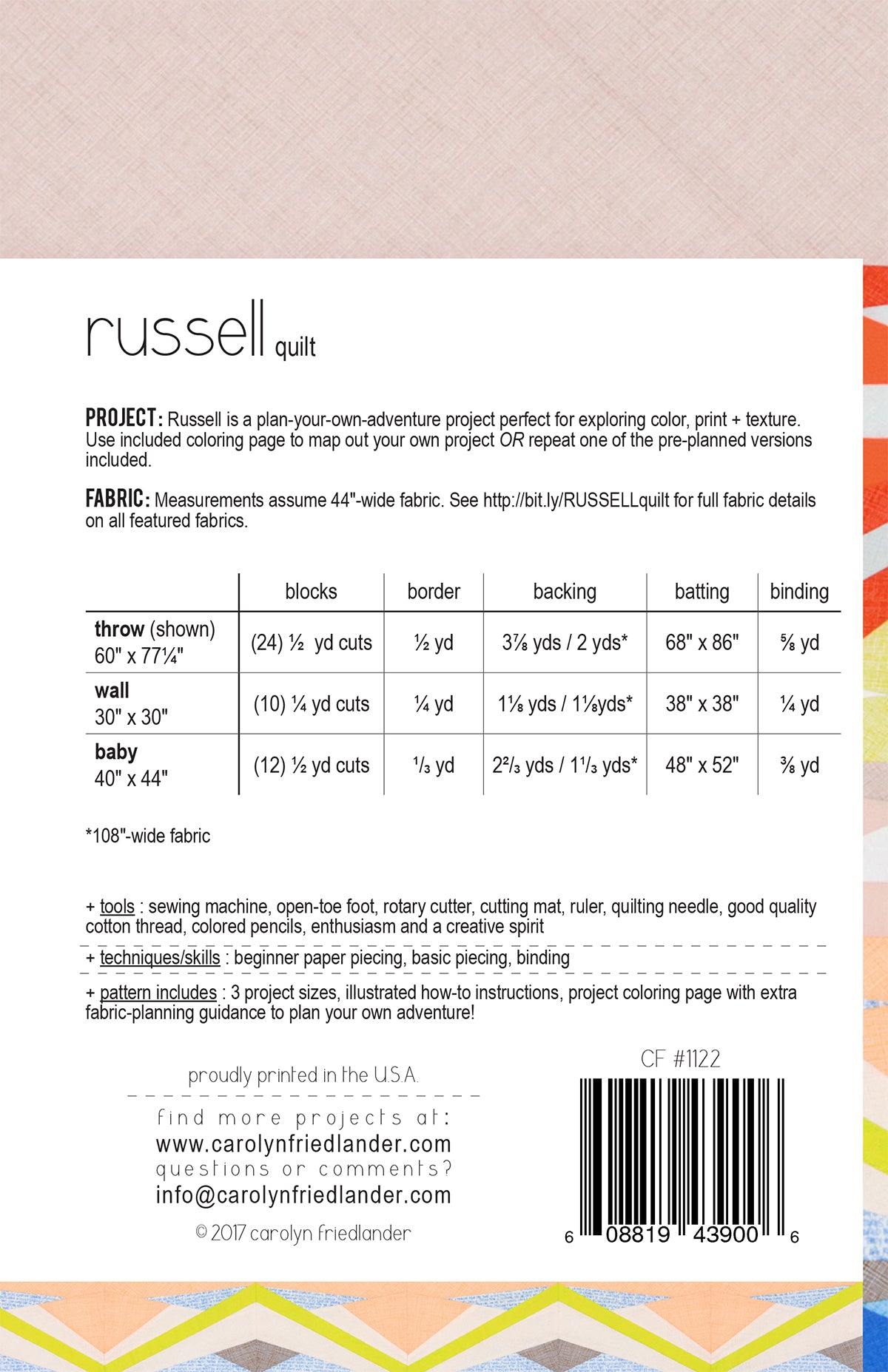 Russell Quilt Pattern