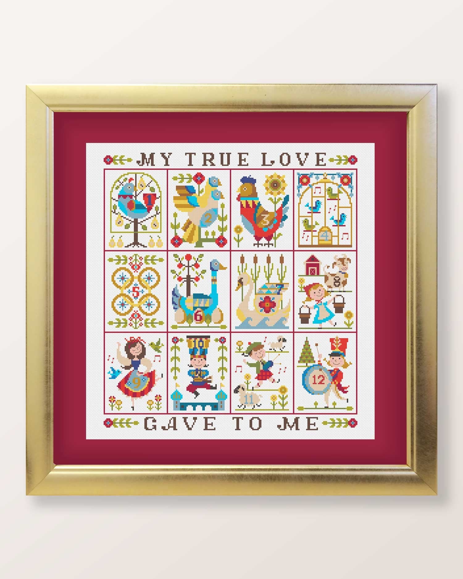 12 Days of Christmas Cross Stitch Pattern