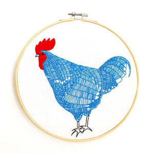 Blue Chicken Embroidery Kit