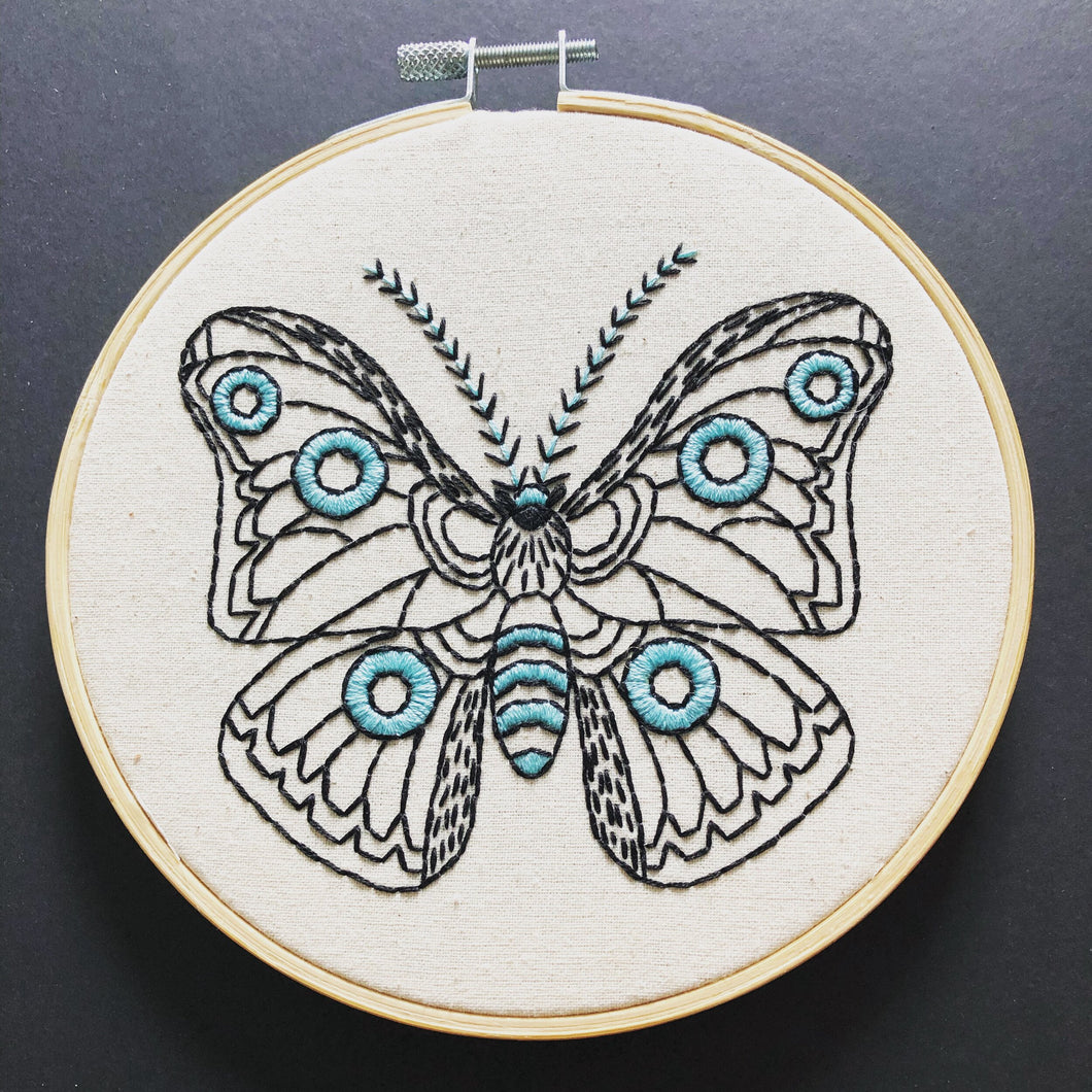 Moth in Cloth Embroidery Kit