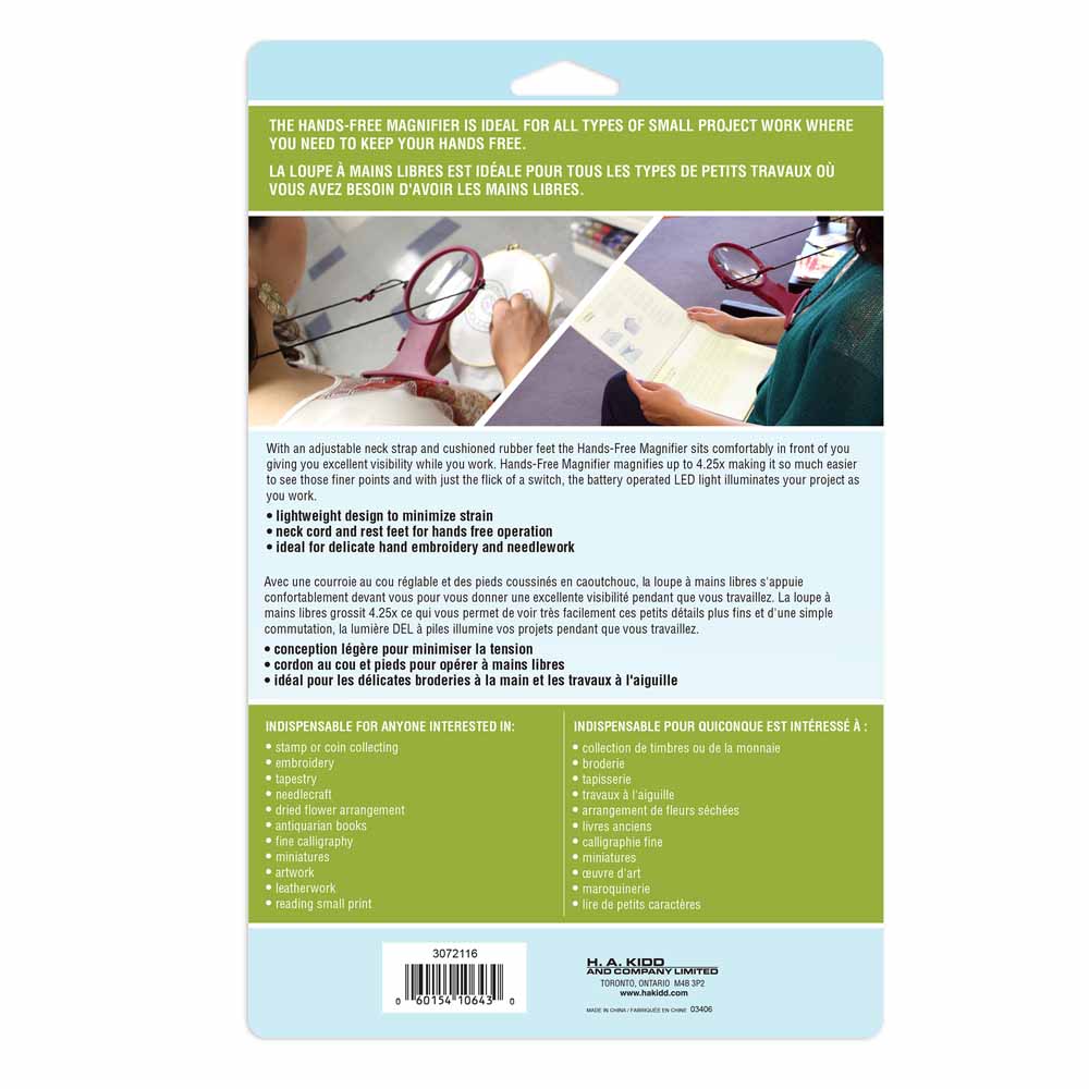 Hands Free Magnifier with LED Light