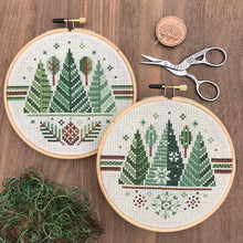 Load image into Gallery viewer, Three Pines Cross Stitch Kit
