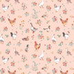 Farm Meadow - Farm Fowl in Peach
