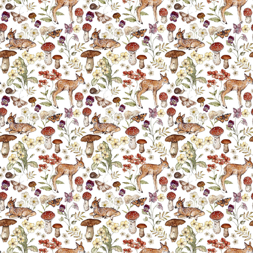 Heavenly Hedgerow - Deer in White Multi
