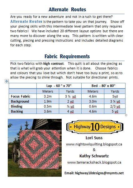 Alternate Routes Quilt Pattern