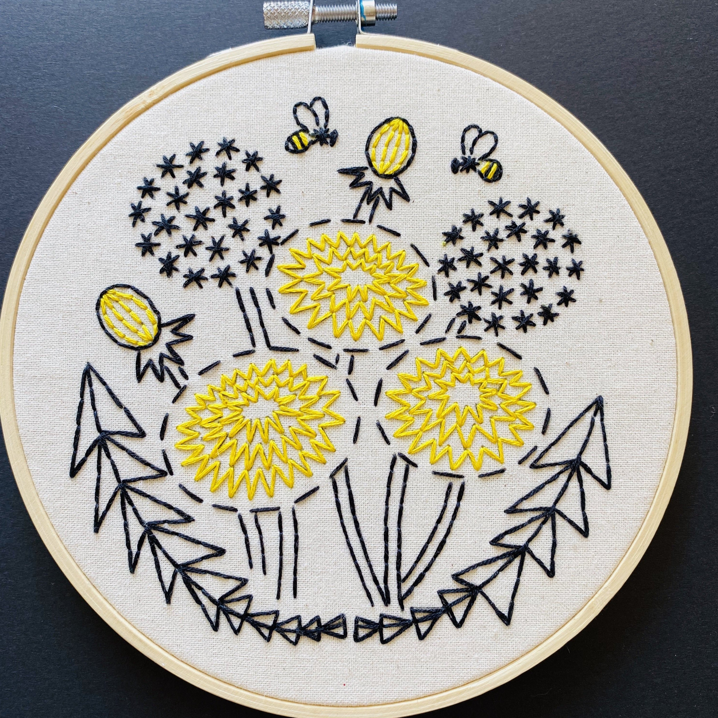 Bee Kind, Dandelion Embroidery Kit