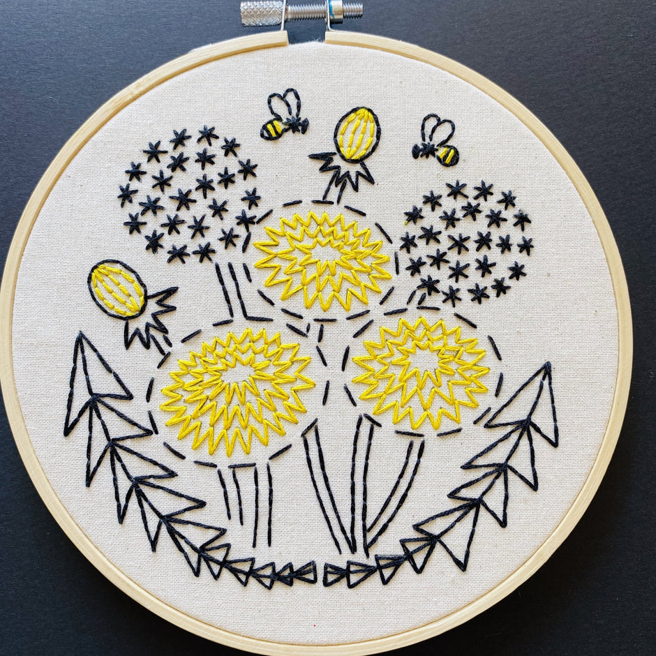 Bee Kind, Dandelion Embroidery Kit