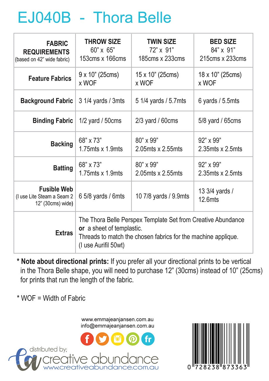 Thora Belle Quilt Pattern - Hindsight Version