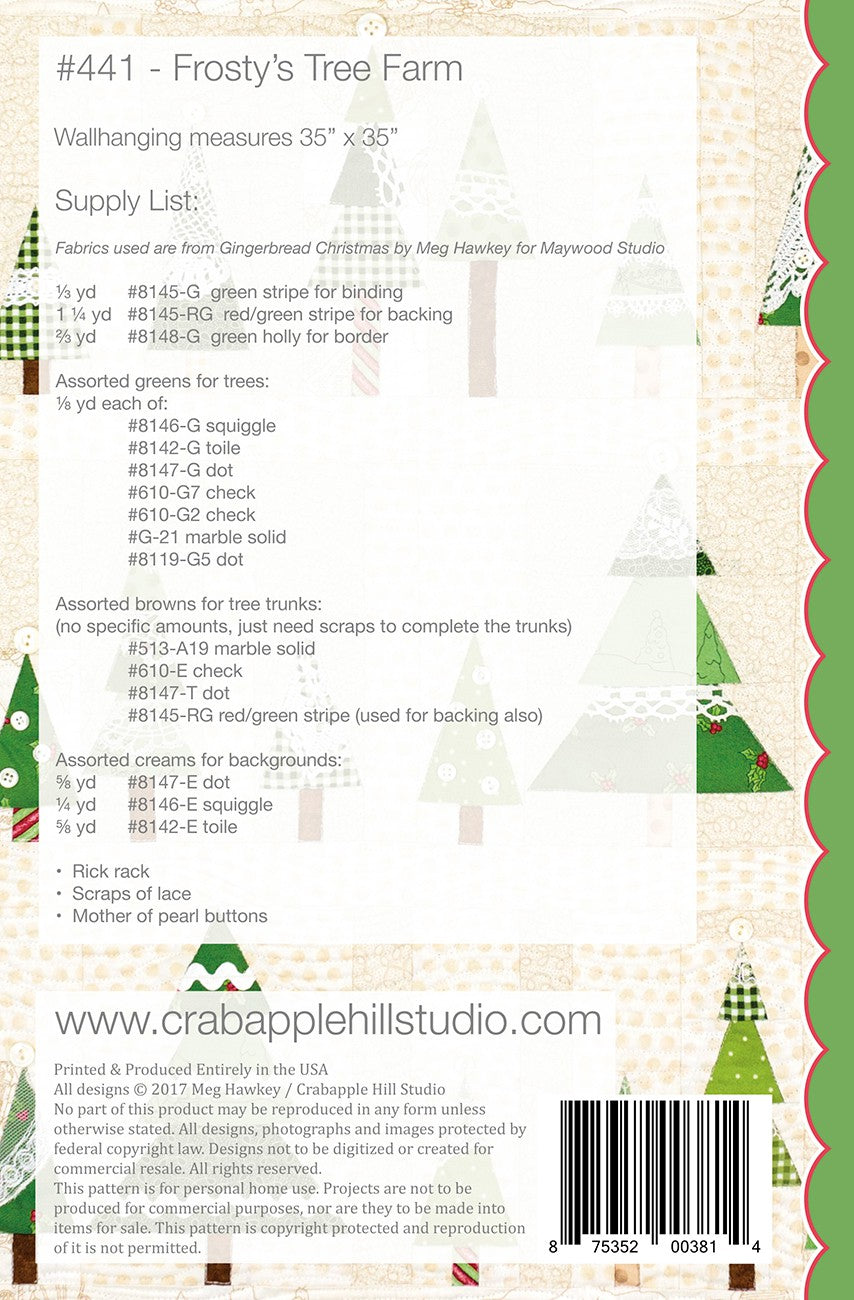 Frosty's Tree Farm Pattern