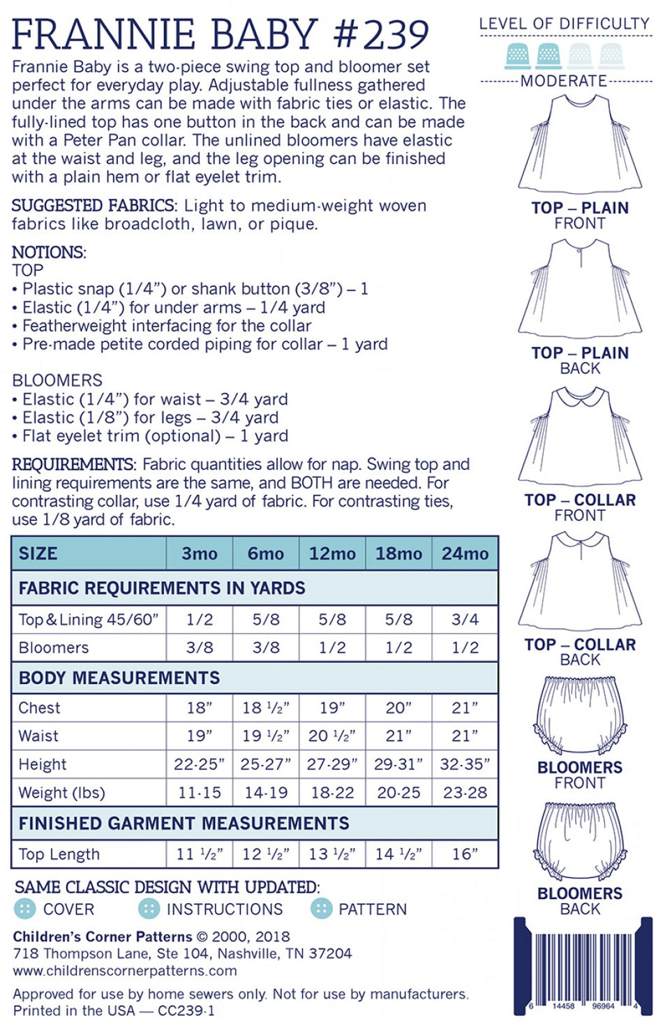 Frannie Baby Sewing Pattern