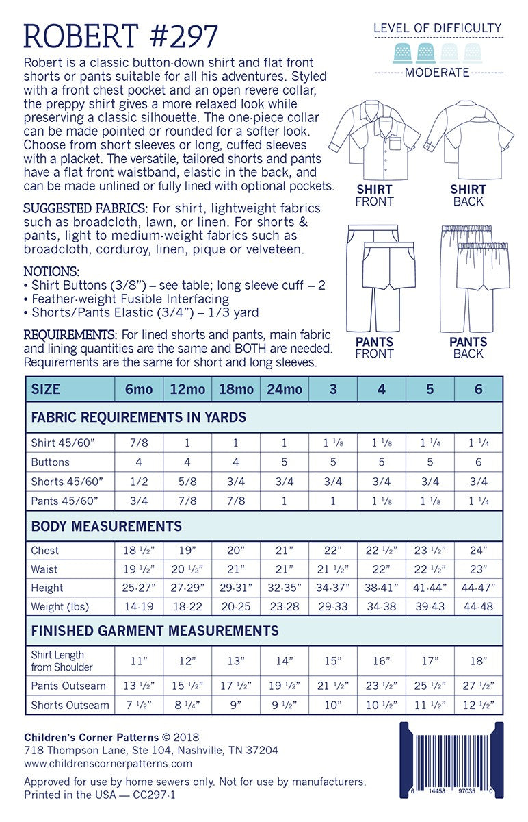 Robert Sewing Pattern