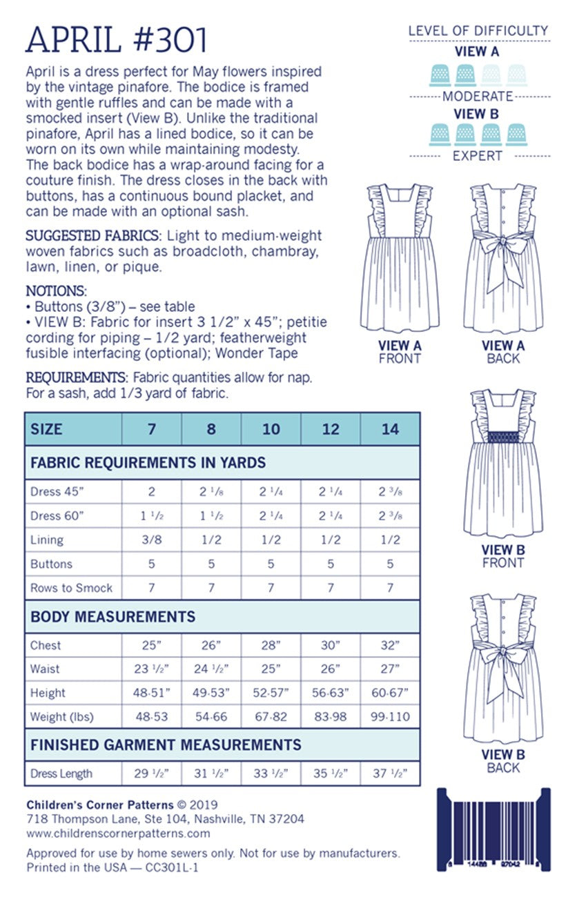 April Sewing Pattern