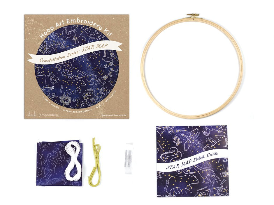 Constellation Series:  Star Map Hoop Art Embroidery Kit