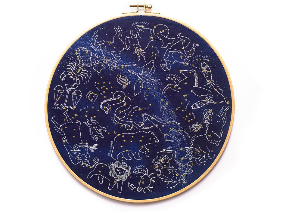 Constellation Series:  Star Map Hoop Art Embroidery Kit