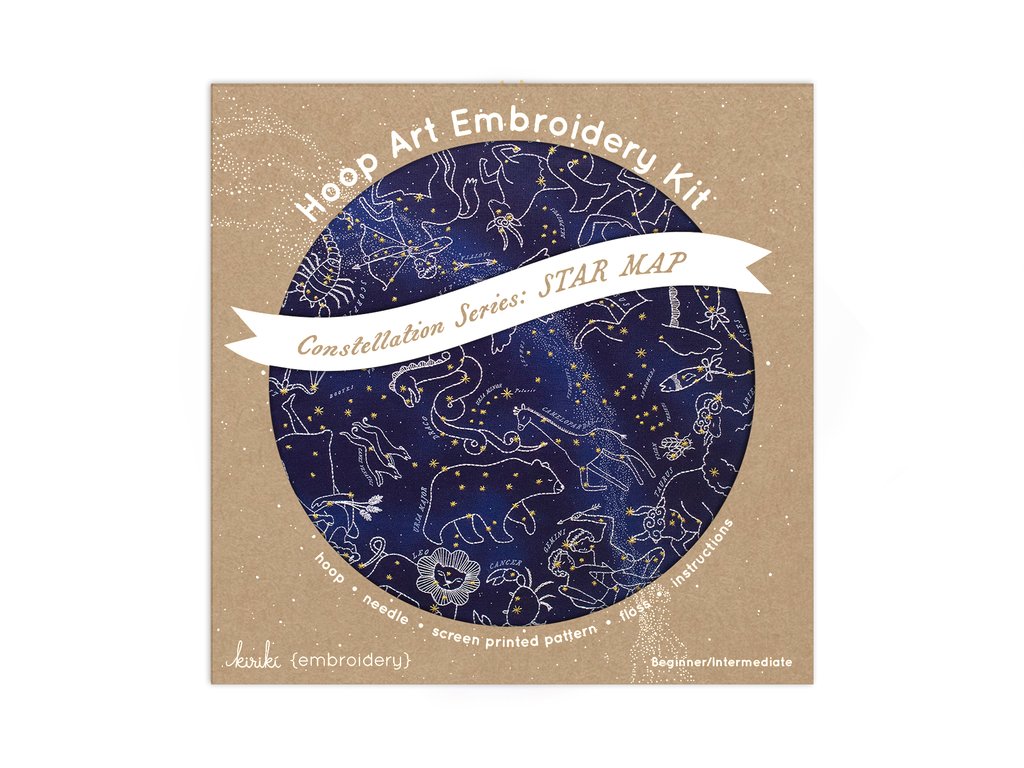 Constellation Series:  Star Map Hoop Art Embroidery Kit