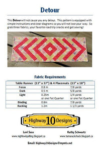 Detour Table Runner and Placemats Pattern