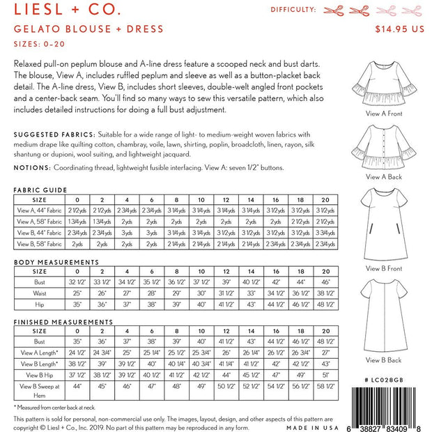 Gelato Blouse and Dress