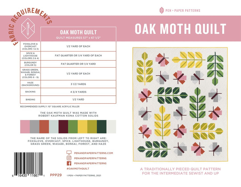 Oak Moth Quilt Pattern