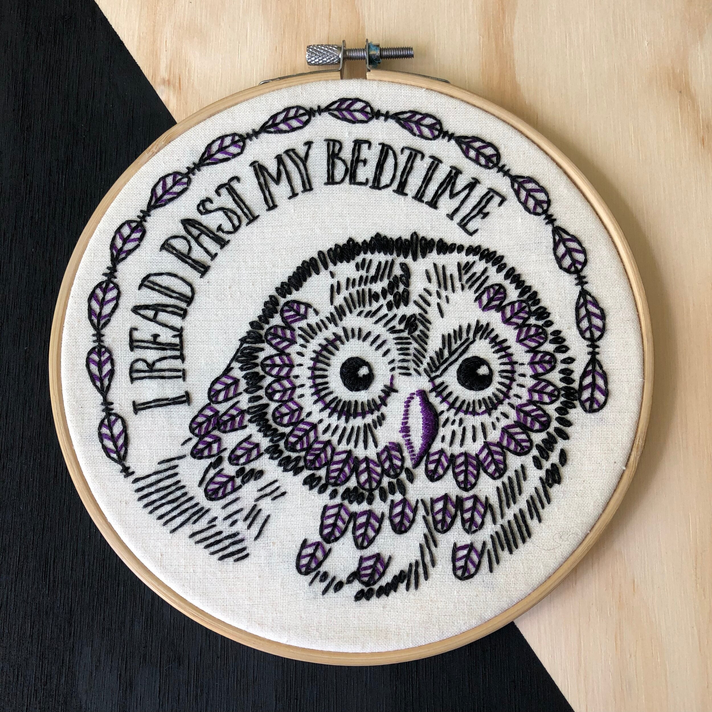 I Read Past My Bedtime Embroidery Kit