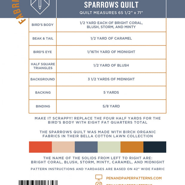 Sparrows Quilt Pattern