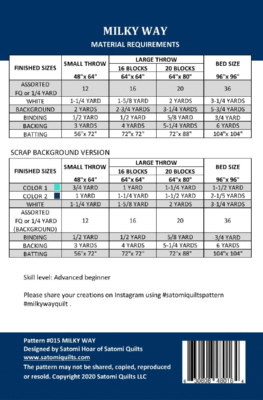 Milky Way Quilt Pattern