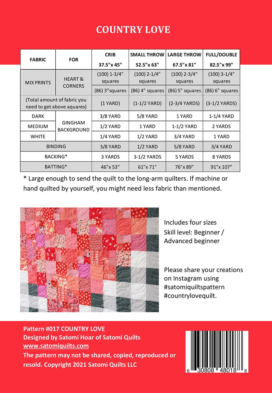 Country Love Quilt Pattern