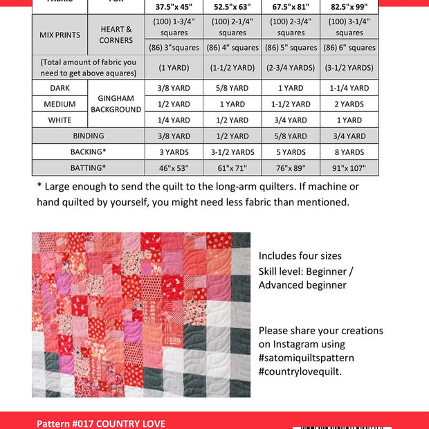 Country Love Quilt Pattern