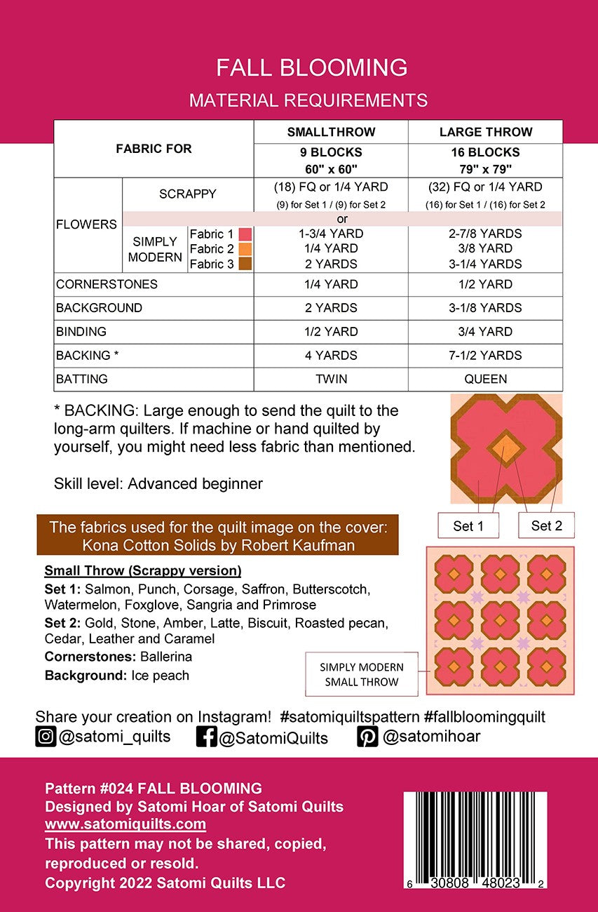 Fall Blooming Quilt Pattern