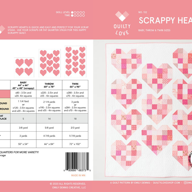Scrappy Hearts Quilt Pattern