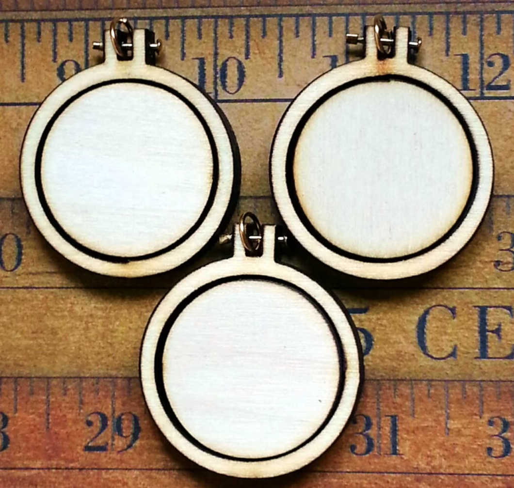 Teeny Tiny Mini Hoop Embroidery Pendant Blanks