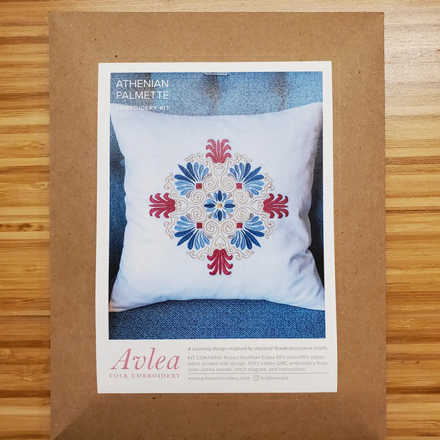 Athenian Palmette Embroidery Cushion Cover Kit