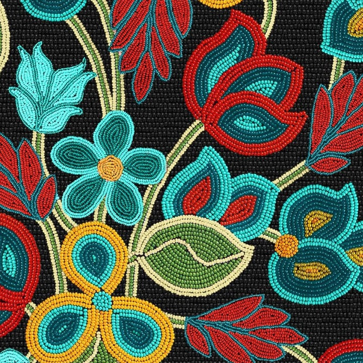 Beaded Florals 2 - Black