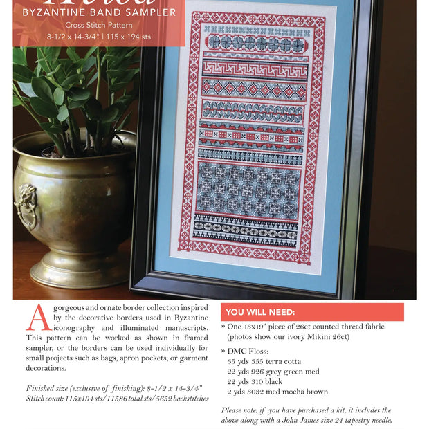 Byzantine Band Sampler Cross Stitch Kit