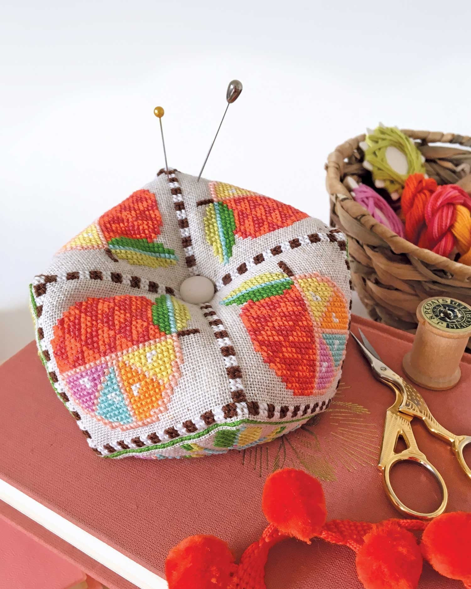Citrus Biscornu Cross Stitch Pattern