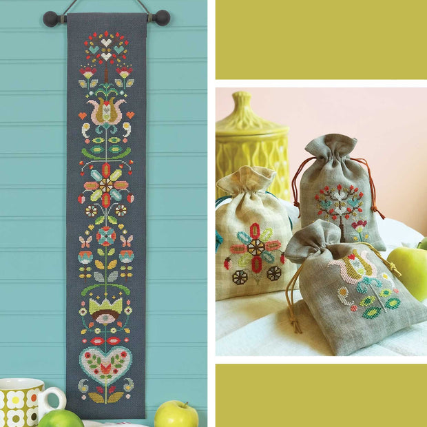 Folk Flowers Cross Stitch Pattern