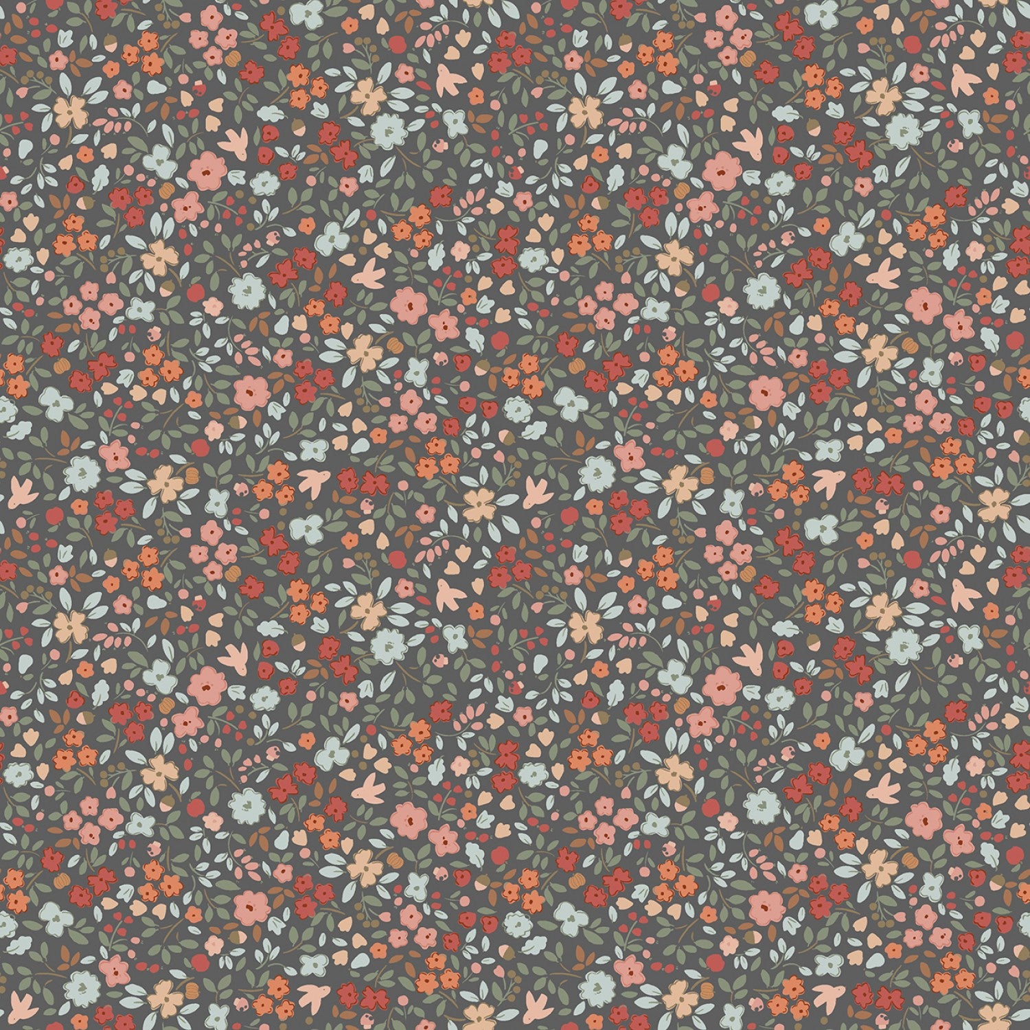 Deck the Halls - Holiday Floral - Pewter