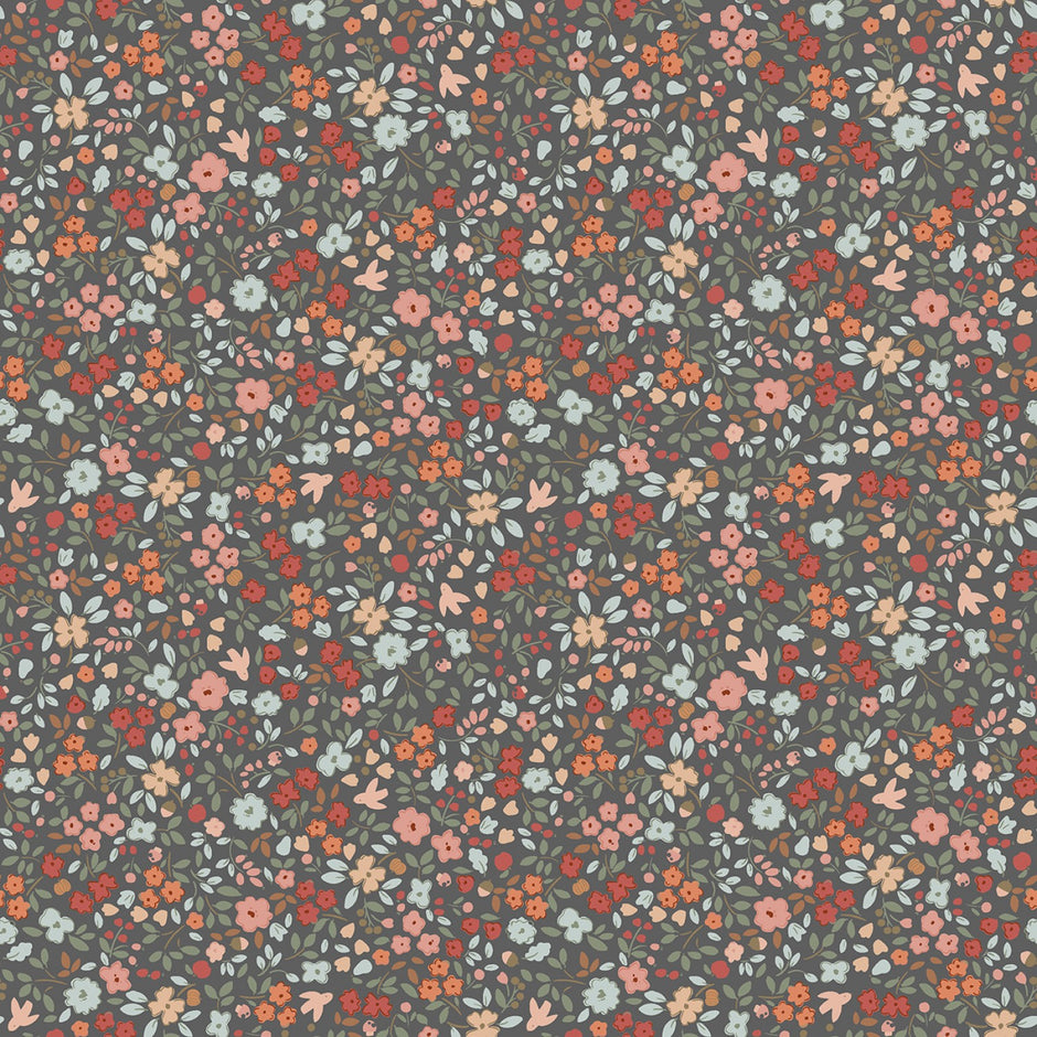 Deck the Halls - Holiday Floral - Pewter