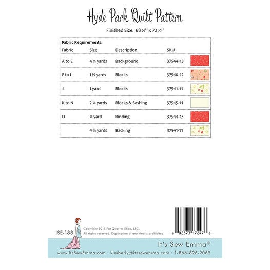 Hyde Park Quilt Pattern