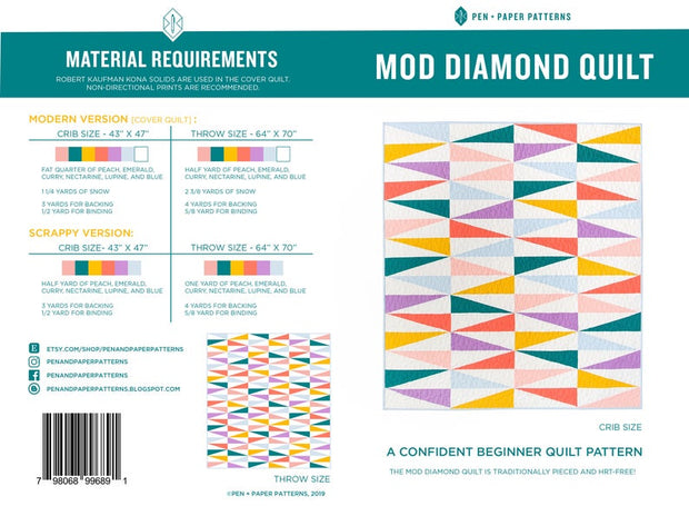 Mod Diamond Quilt Pattern