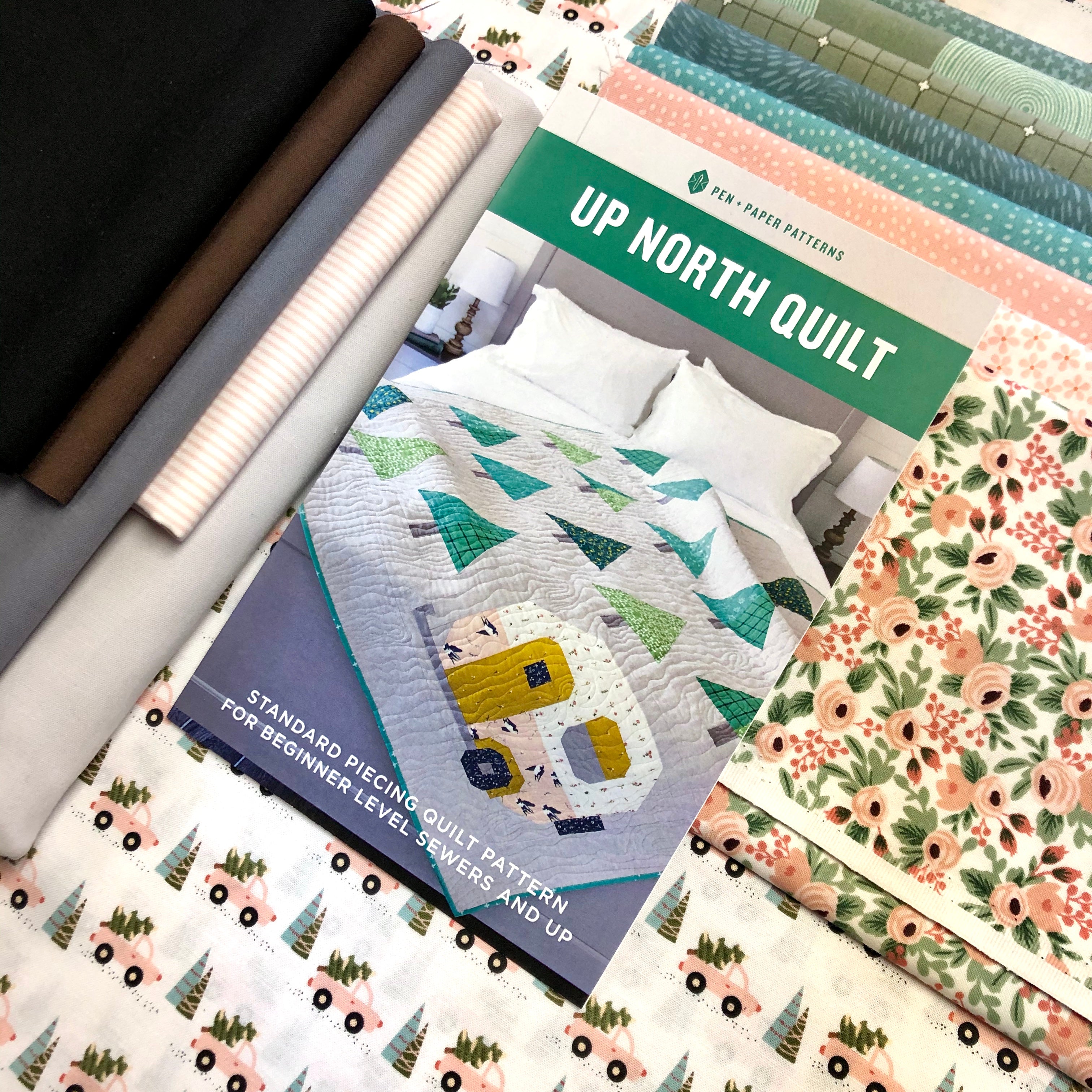Up North Quilt Kit - Pink Trucks