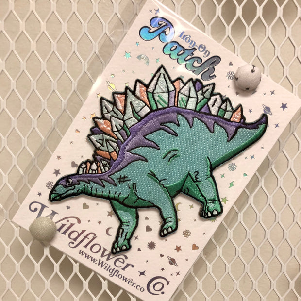 Crystal Stegosaurus Iron-On Patch