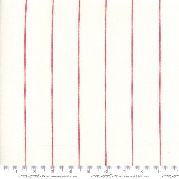 Toweling - Red Pencil Stripe