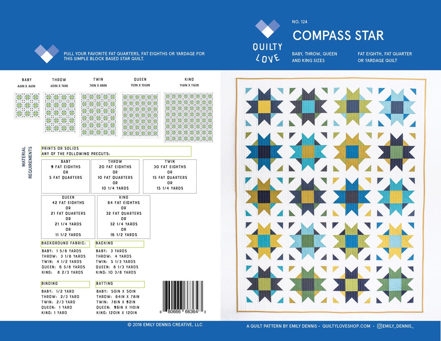 Compass Star Quilt Pattern