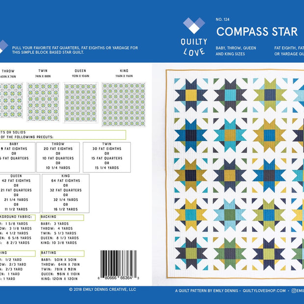 Compass Star Quilt Pattern
